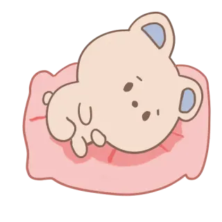 😥 bear, cartoon, cute, animal, sleep, pillow, soft telegram sticker