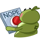 🤬 NOPE ไม่, ปุ่ม, การ์ตูน, การปฏิเสธ, การปฏิเสธ telegram sticker