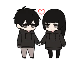 😍 pareja, amor, lindo, dibujos animados, anime, relación, kawaii telegram sticker