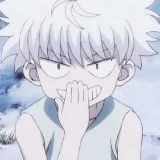 🇯🇵 Killua Zoldyck Hunter x Hunter Killua, Hunter x Hunter, anime, cartoon, character, white hair, anime boy telegram sticker