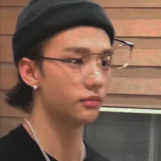 🤯 人, 眼镜, 帽子, 男性, 肖像, 韩国, 亚洲 telegram sticker