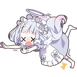 😵 anime, chibi, angel, cartoon, sticker telegram sticker