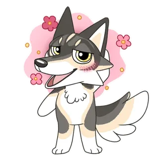 🥰 wolf, sticker, cartoon, animal, dog, cute, kawaii telegram sticker