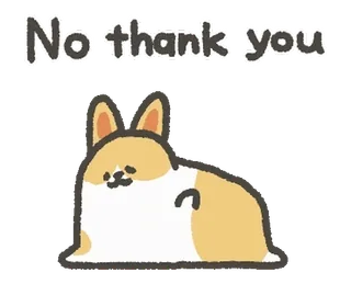 👎 No thank you cane, corgi, no grazie, animale, carino, divertente telegram sticker