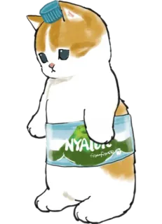 💧 NYAIOTO cat, kitten, drink, water, bottle, cute telegram sticker