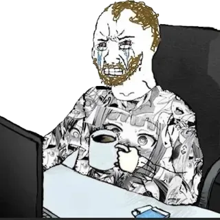 😡 Meme, Personage, Computer, Reactie telegram sticker