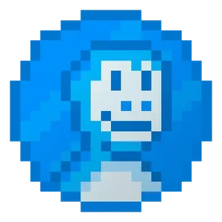 π pixel art, avatar, blue, character telegram sticker