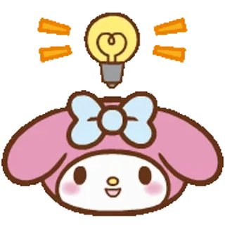 💡 My Melody My Melody, Sanrio, kawaii, cute, cartoon, lightbulb, idea telegram sticker