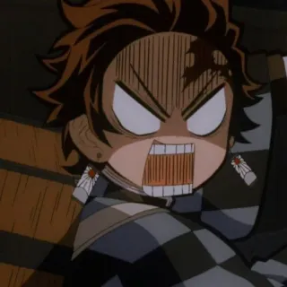 😡 Tanjiro Kamado Demon Slayer 애니메이션, 귀멸의 칼날, 탄지로, 만화, 화난 telegram sticker