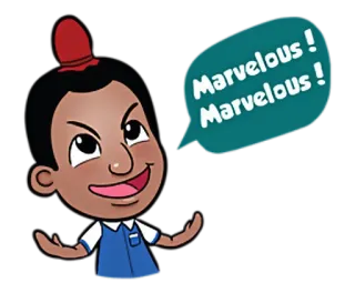 😍 Marvelous ! Marvelous ! Dessin animé, Exclamation, Merveilleux, Enfant, Expression telegram sticker