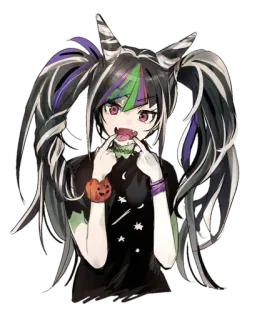 🎃 Anime, Halloween, Niedlich, Dämon, Mädchen, Monster, Kürbis telegram sticker