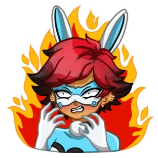 🤬 lapin, animé, fille, en colère, dessin animé, personnage telegram sticker