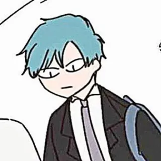 🎸 สไตล์อนิเมะ, ผมสีฟ้า, ผู้ชาย, ตัวละคร, สไตล์มังงะ, การ์ตูน telegram sticker