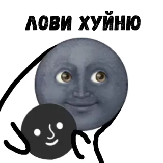 ❄️ ЛОВИ ХУЙНЮ luna, faccia, offensivo, slang, russo telegram sticker