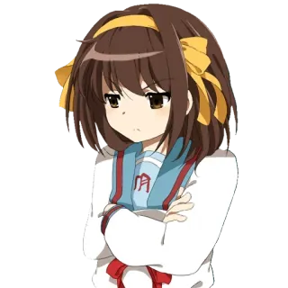 ☹️ Haruhi Suzumiya The Melancholy of Haruhi Suzumiya Аниме, Манга, Харухи Судзумия, Мультфильм, Персонаж, Девушка telegram sticker
