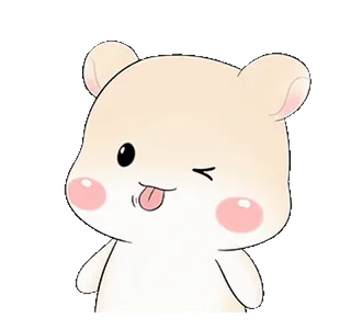 😝 criceto, carino, animale, cartone animato, occhiolino, kawaii telegram sticker