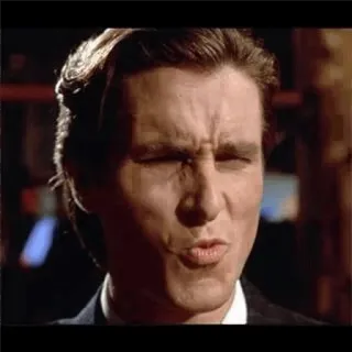 👌 Patrick Bateman American Psycho Patrick Bateman, American Psycho, 80s, movie, character, film telegram sticker