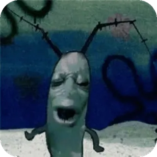 😧 Sheldon J. Plankton SpongeBob SquarePants telegram sticker
