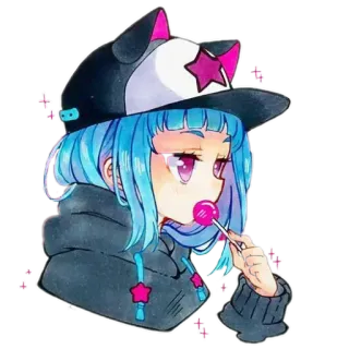 😀 アニメ, 女の子, ロリポップ, 可愛い, 漫画, カワイイ telegram sticker