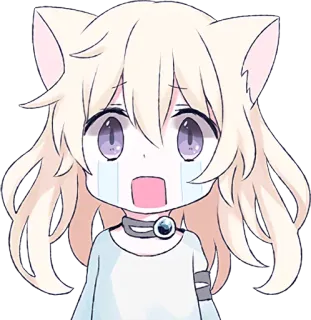 😲 Anime, Manga, Katzenmädchen, Kawaii, Weinend telegram sticker