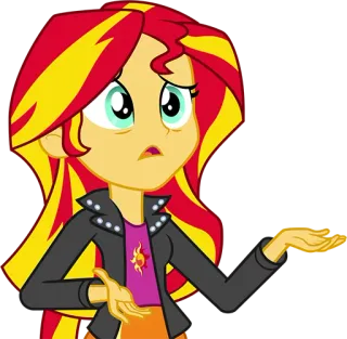 😰 Sunset Shimmer My Little Pony: Equestria Girls 漫画, 女の子, サンセットシマー, エクエストリア・ガールズ, アニメ whatsapp sticker