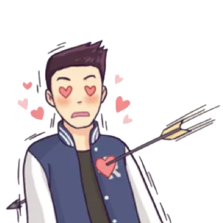 😍 pijl, hart, liefde, cartoon, emotie, geraakt, affectie telegram sticker