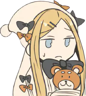 😓 Anime, Fille, Mignon, Pyjama, Nounours, Endormi telegram sticker