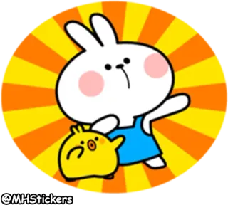 💃 @MHSTICKERS กระต่าย, บันนี่, ลูกเจี๊ยบ, น่ารัก, สติกเกอร์, การ์ตูน telegram sticker