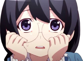 👧 anime, girl, shocked, glasses telegram sticker