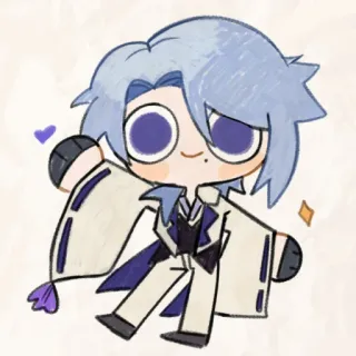 💜 Anime, Dessin animé, Personnage, Mignon, Autocollant, Art numérique telegram sticker