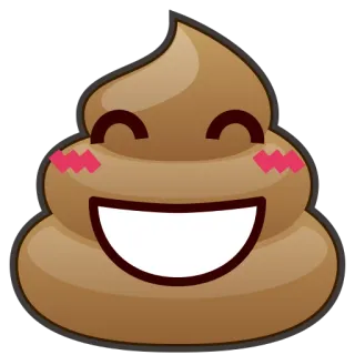 😄 эмодзи, какашка, дерьмо, улыбающийся, милый, мультфильм whatsapp sticker