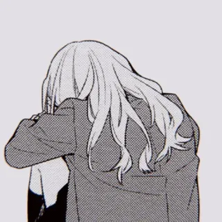 🖤 Anime, traurig, Mädchen, weinend, Manga telegram sticker