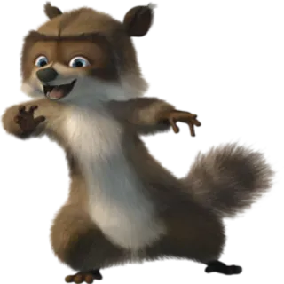 😀 RJ Over the Hedge raccoon, cartoon, animal, animated, funny telegram sticker