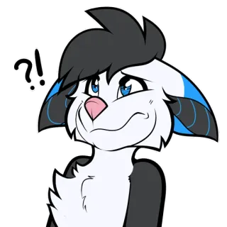 😱 Furry, Cartoni animati, Animale, Antropomorfo, Domanda, Segno, Carino, Personaggio telegram sticker
