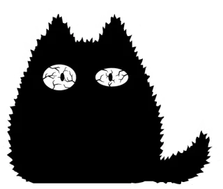 😱 schwarze Katze, gruselig, unheimlich, Tier, Aufkleber telegram sticker
