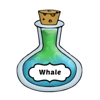 🐋 Whale potion, whale, bottle, green, blue, sticker, liquid telegram sticker