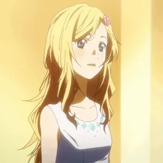 💛 Kaori Miyazono Your Lie in April Anime, Blond, Schattig, Meisje, Kaori Miyazono, Your Lie in April telegram sticker