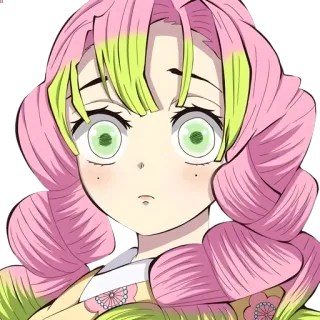 👾 Mitsuri Kanroji Demon Slayer Anime, Personagem, Kawaii, Mangá telegram sticker