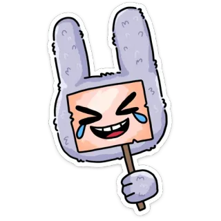 😂 sticker, cartoon, rabbit, bunny, laughing, emoticon whatsapp sticker