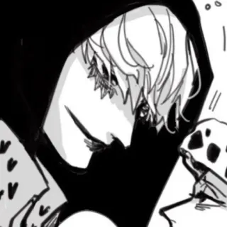 😞 Trafalgar Law One Piece 海贼王, 动漫, 罗, 特拉法尔加·罗 telegram sticker