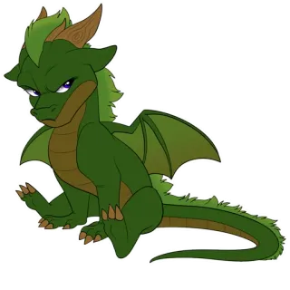 👿 Drache, niedlich, grün, Fantasy, Cartoon, Tier, Monster, Fabelwesen telegram sticker