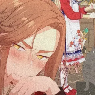 💌 오호홋 anime, rubor, sorriso irônico, mangá telegram sticker