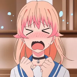 😫 Anime, Desenho animado, Fofo, Garota, Kawaii, Personagem, Corar, Preocupado telegram sticker