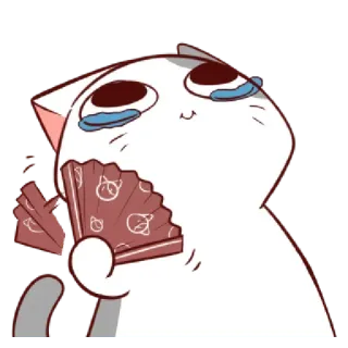 😆 cat, crying, fan, sad, cartoon telegram sticker