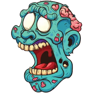 😵 Zombie, Monstre, Horreur, Mort-vivant, Gore whatsapp sticker