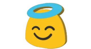 😇 halo, angel, cute, emoji, happy telegram sticker