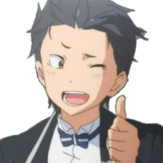 😉 Subaru Natsuki Re:Zero anime, character, wink, thumbs up telegram sticker