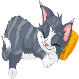 😴 kat, slapen, dier, schattig, cartoon whatsapp sticker