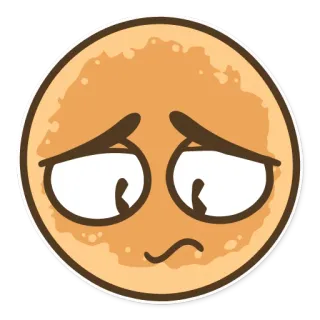 😔 buồn, emoji, khó chịu, không vui, hoạt hình, mặt telegram sticker