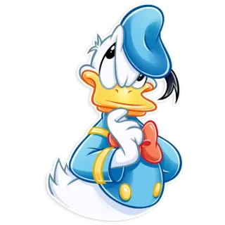 🤔 Donald Duck Desenho animado, Pato Donald, Disney, Pato, Personagem, Engraçado, Animação telegram sticker